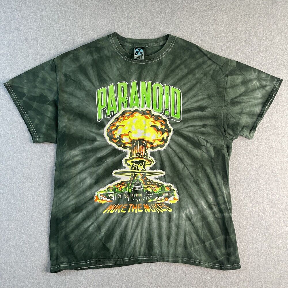 Paranoid Streetwear T-shirt Men's Large Nuke The Nukes Canada Tie Dye Explosion